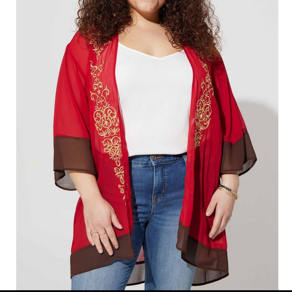 Torrid 2 (2X) Star Wars Queen Amidala Cosplay Costume Open Front Kimono Top New